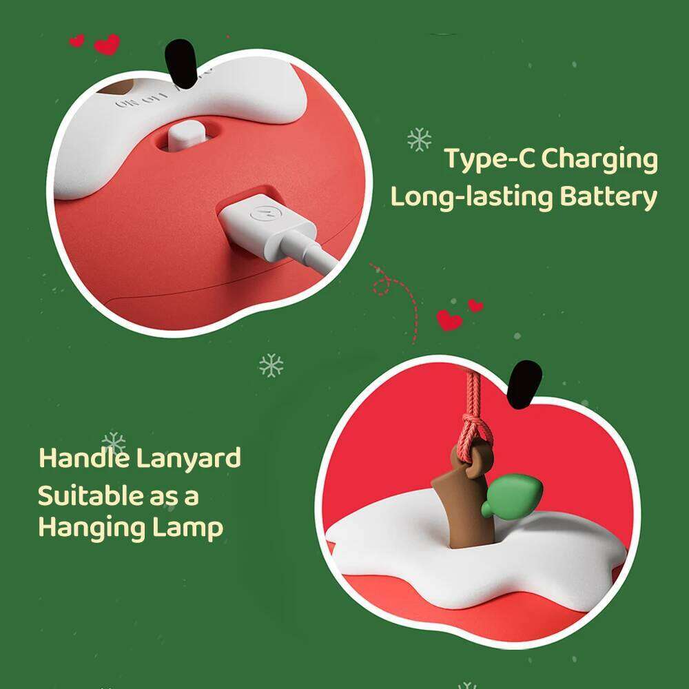 Apple House Night 3 Level Brightness Sleeping Nightlights Rechargeable Light For Kids Christmas Gift Z260127