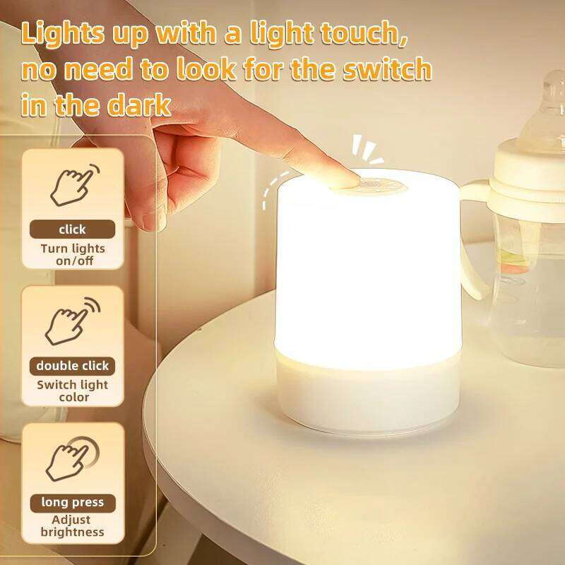 Touch USB LED Lamp With Switch Rechargeable Three Colors Lights For Kitchen Hallway Closet Bedroom Home Night Light Z260127