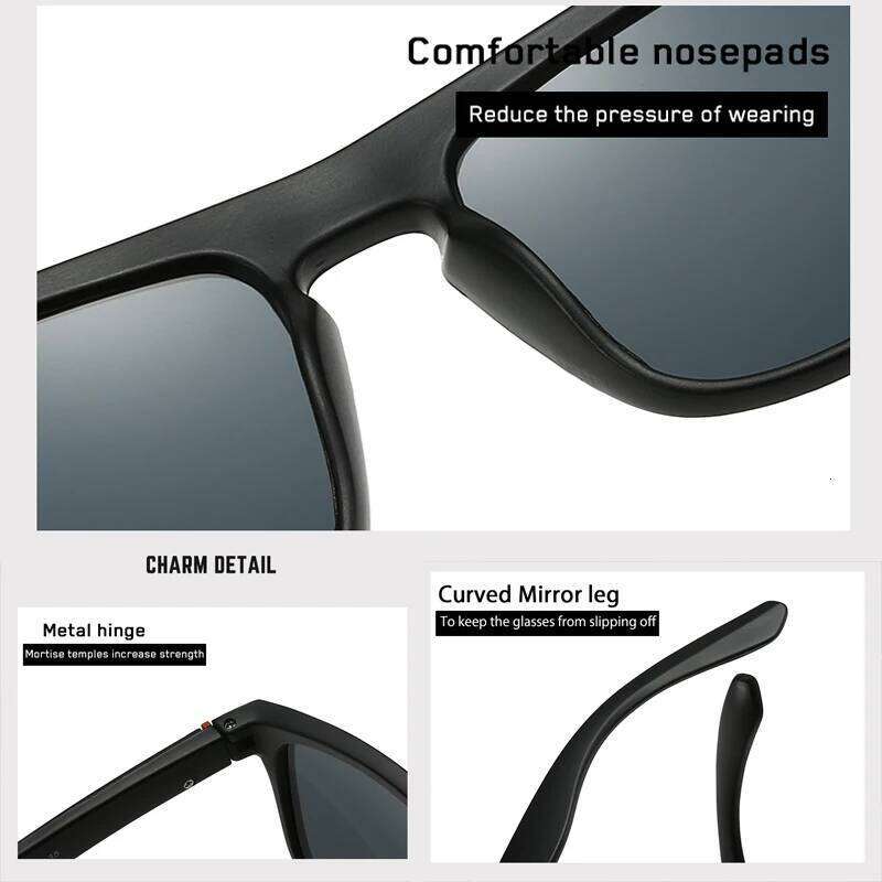 Classic Men's Sunglasses Vintage Square Male Sun Glasses Women Fashion Black Outdoor Sports Shades UV400V Z260127