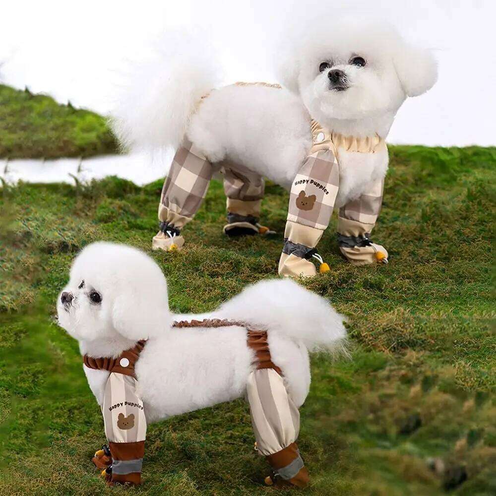 Reflective Stripe Pet Strolling Going Out Pants Full Leg Protection Dust-proof Dog Boot Leggings Waterproof Adjustable XJ260127