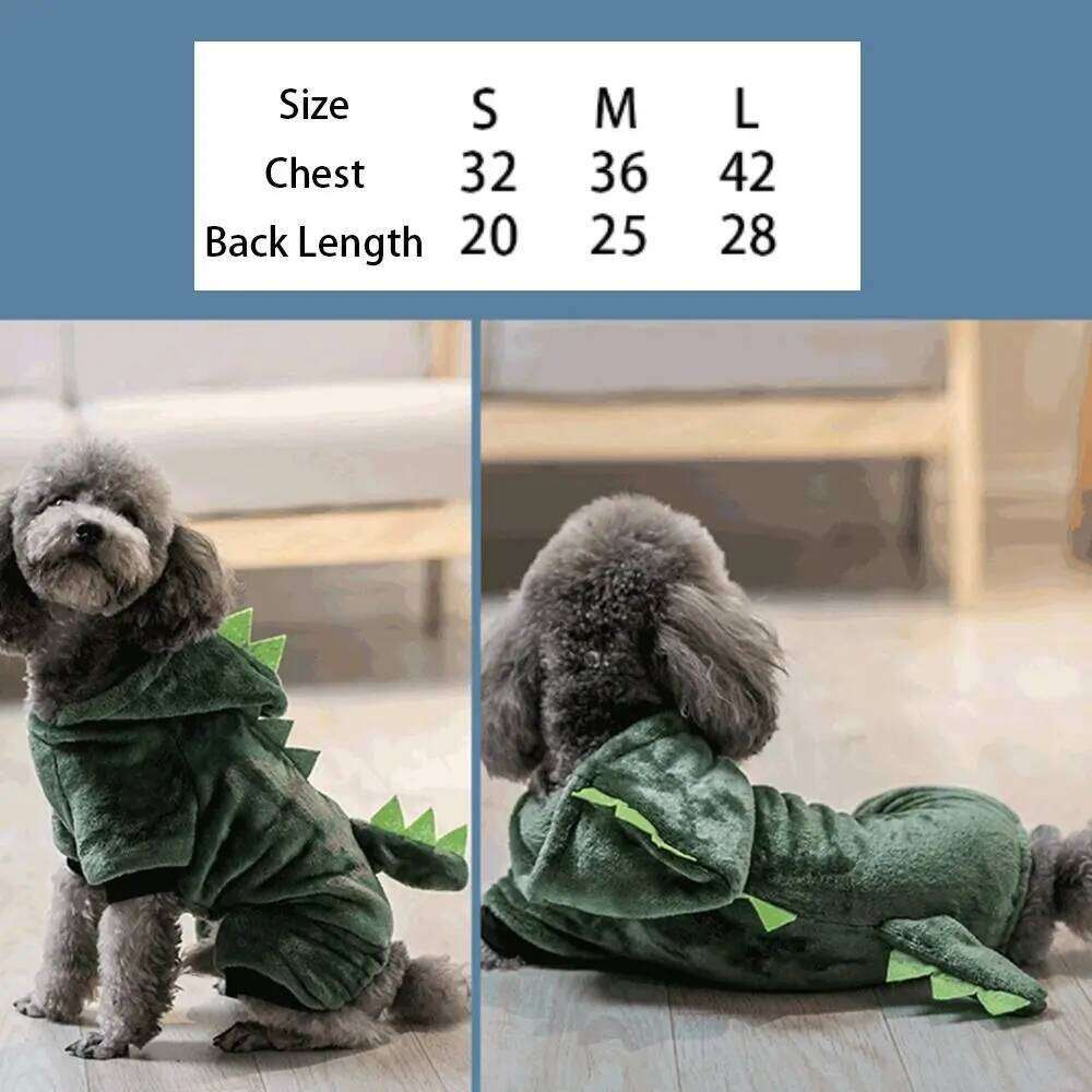 Cute Cartoon Animal Clothes Warm Fleece Pet Clothing Dog Jumpsuit Puppy Cat Dinosaur Outfit French Chihuahua Jacket XJ260127