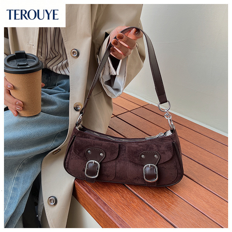 TEROUYE Autumn/Winter New French Style Retro Light bag Luxury Fashion Personality Versatile Trendy Style Women's Underarm Bag bag