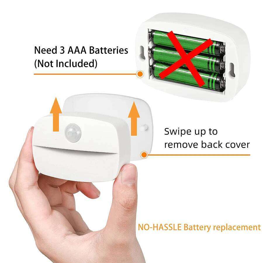 Motion Sensor Indoor LED Night Light Stick on Nightlight Battery Operated Lights for Hallway Stair Bathroom Closet Bedroom Z260127