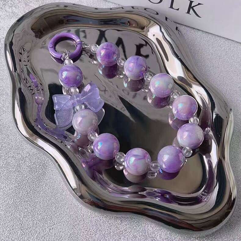 New Korean Style Ins Mixed Color Bowknot Beaded Phone Case Pendant Bag Keychain DIY Gradient Beads S260126