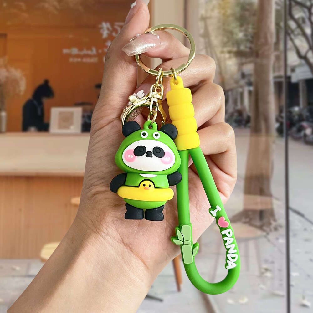 National Trend Premium Panda Plush Keychain PVC Soft Rubber Pendant Cartoon Creative Accessories Wholesale S260126