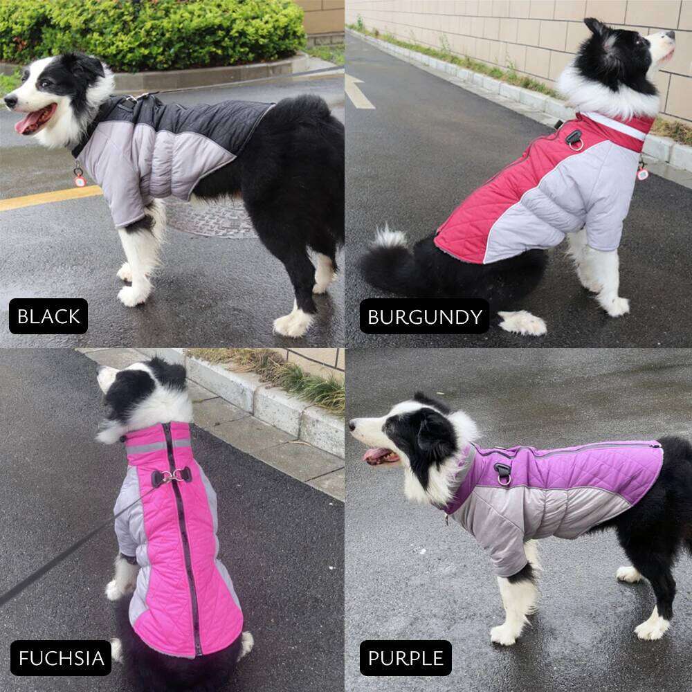 Winter Jackets Waterproof Reflective Warm Pet Coat Small Large Dogs Stretchy Belly Dog Outfit with D-Ring for Leash XJ260127