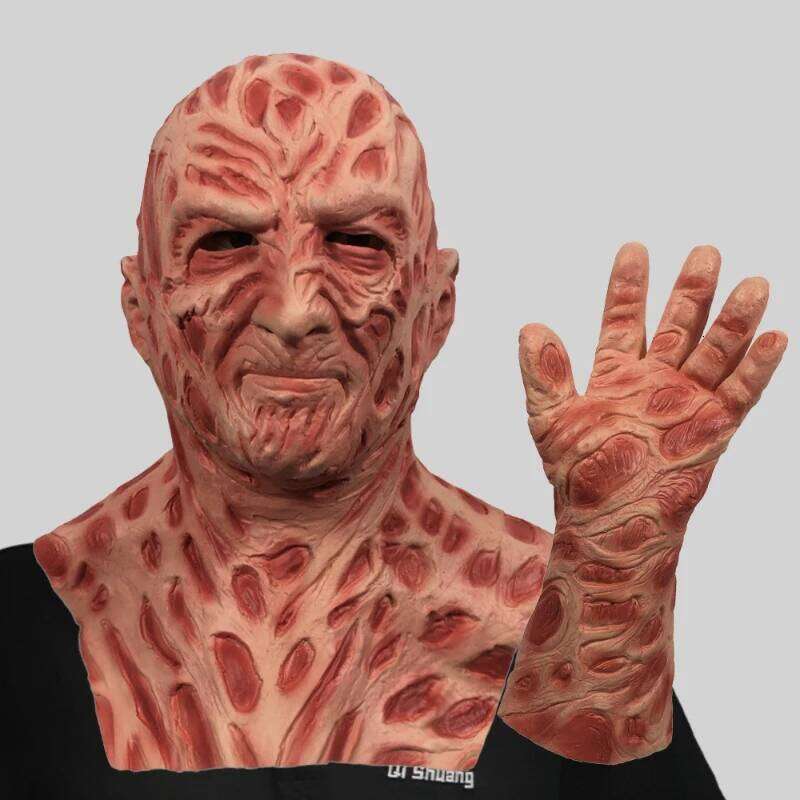 Halloween Fdy Mask Funny Movie A Nightmare on Elm Street Horror Party Cosplay Costume Prop Latex dress 26Y0127
