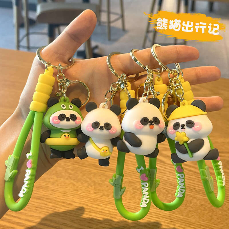 Cute Creative Kung Fu Panda Travel 3D Soft Rubber Doll Car Bag Keychain Pendant Gift S260126 66e