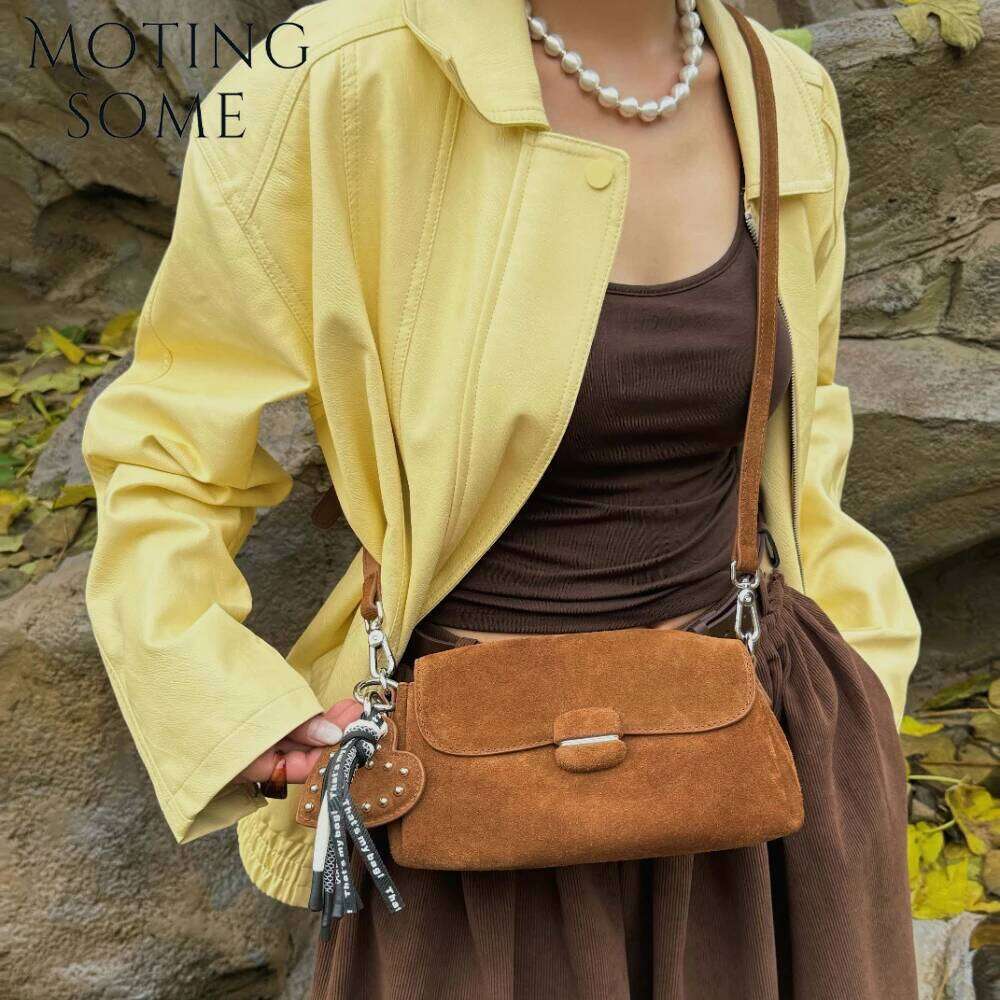 Motiingsome Mini Flap Bags Suede Genuine Small Bag Shoulder Crossbody Messenger Fashion Purse Summer Daily Satchel New Suotong260127