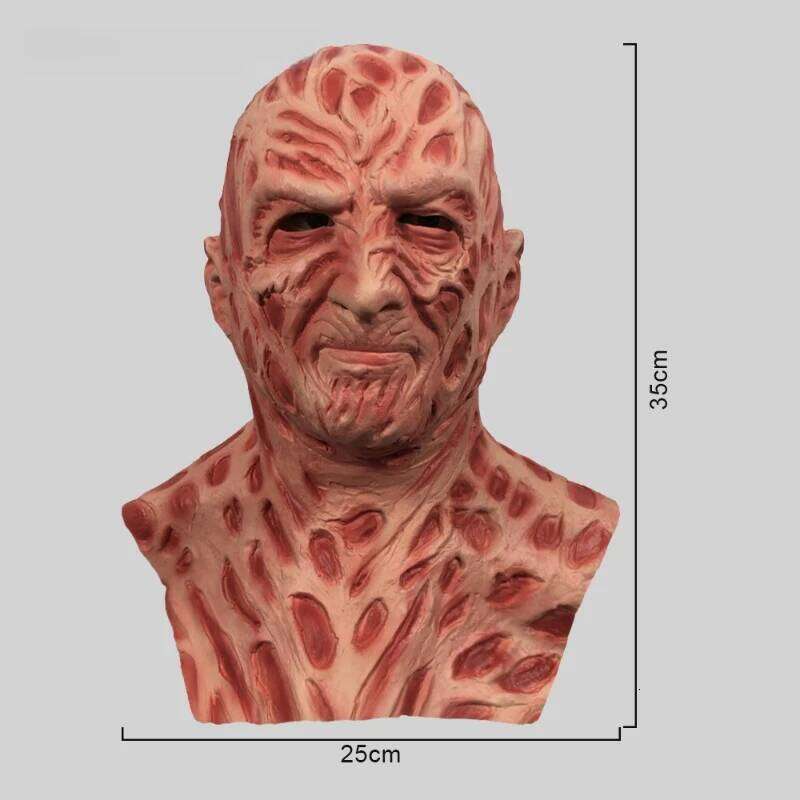 Halloween Fdy Mask Funny Movie A Nightmare on Elm Street Horror Party Cosplay Costume Prop Latex dress 26Y0127