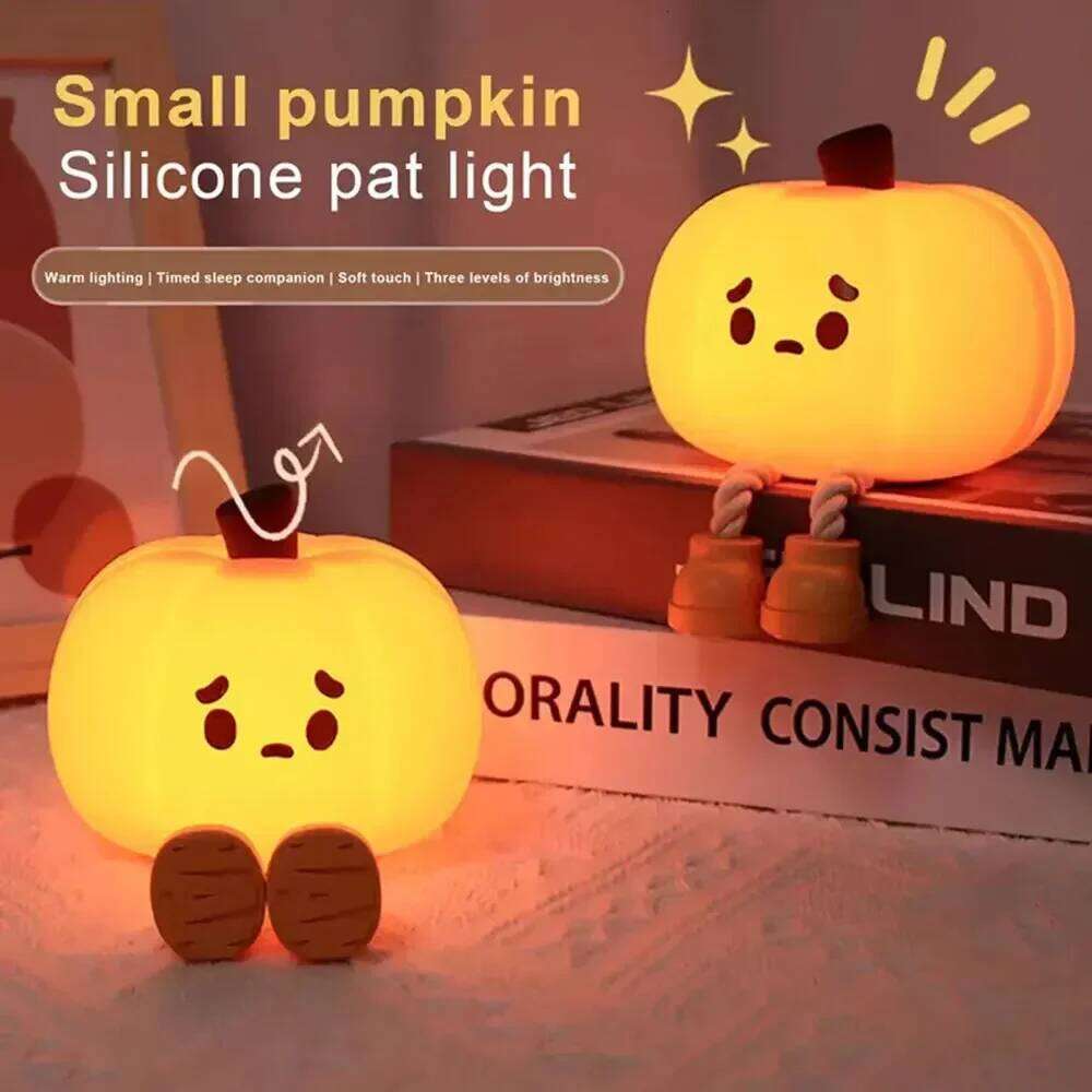 Halloween Pumpkin LED Night Light Cute Ghost Table Lamp for Kids Bedroom, Nursery, Bedside & Birthday Gift Z260127