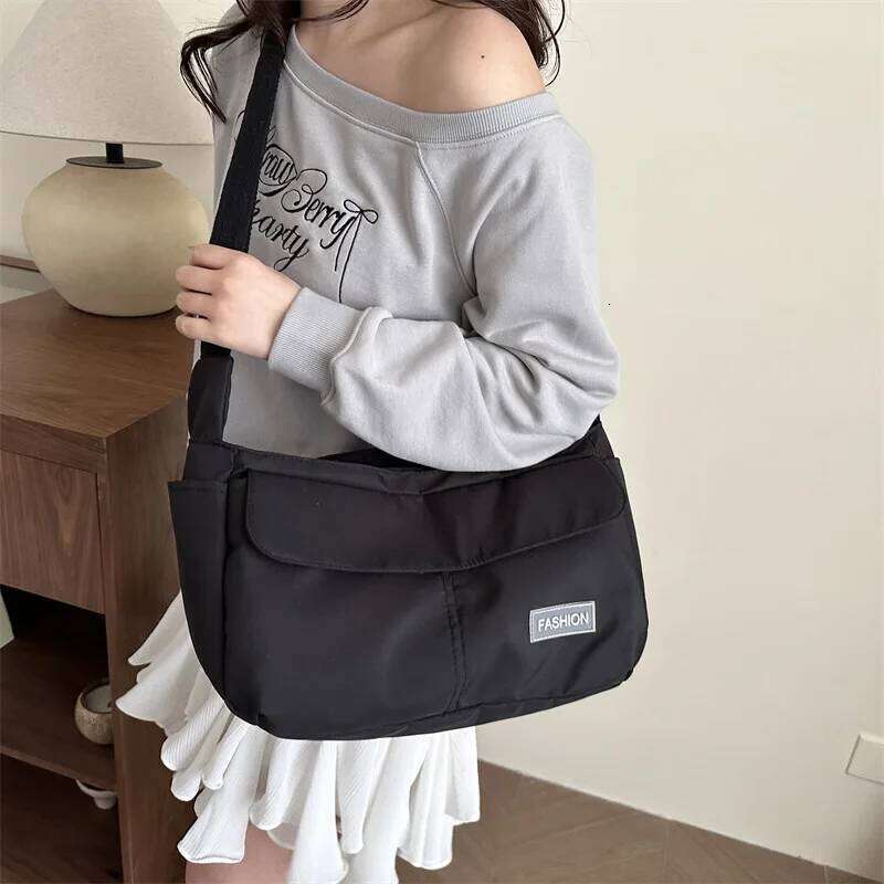 Waterproof Nylon Simple Crossbody Unisex Casual Shoulder Fashion Travel Comfortable and Versatile Texture Storage Bag