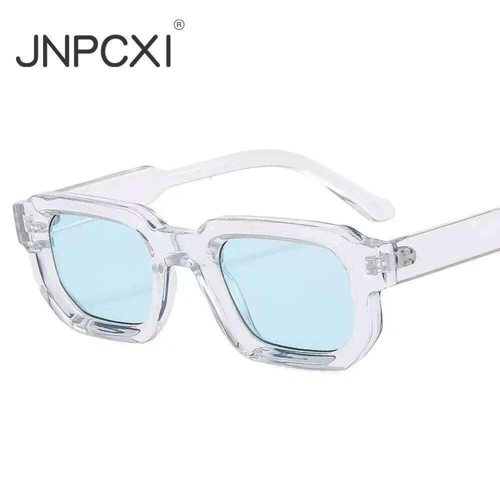 JNPCXI Fashion Blue Square Sunglasses For Women Men Retro Luxury Clear Lens Sun Glasses Shades UV400 Eyeglasses Z260127