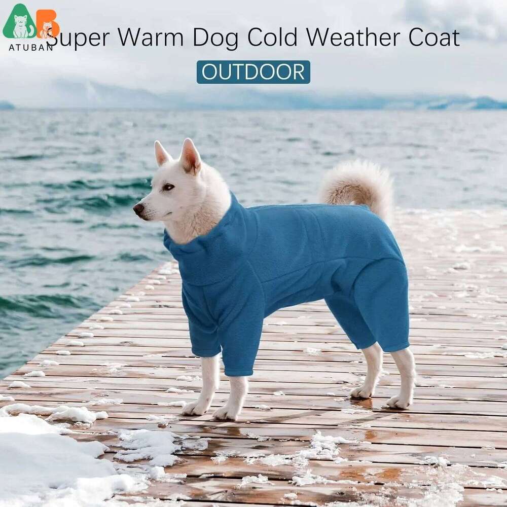 ATUBAN Dog Winter Coat Soft Fleece Pullover Pajamas, Pet Windproof Warm Cold Weather Jacket Vest Cozy Jumpsuit Apparel Clothes XJ260127