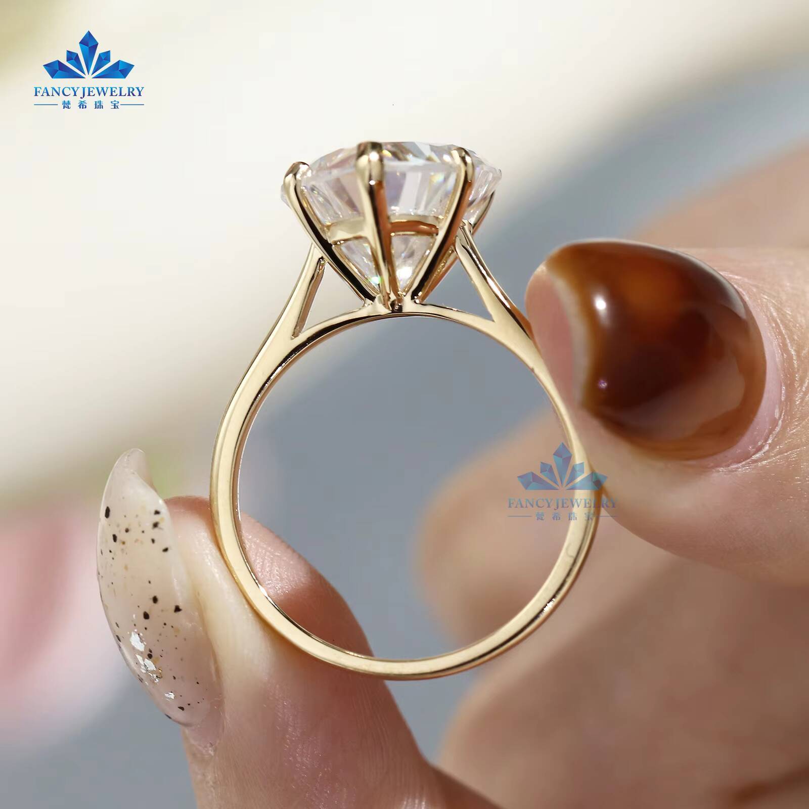 Luxury Jewelry Custom S925/10K/14K/18K Heart-Shaped Moissanite Rings 2Ct 3Ct 4Ct Wedding Engagement Jewelry for Women