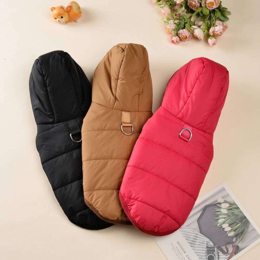 Hooded Jacket Soft Warm Fleece Velvet Puppy Vest Coat Pet Dog Hat Clothes Cold Proof Winter Padded Yorkies Costume XJ260127