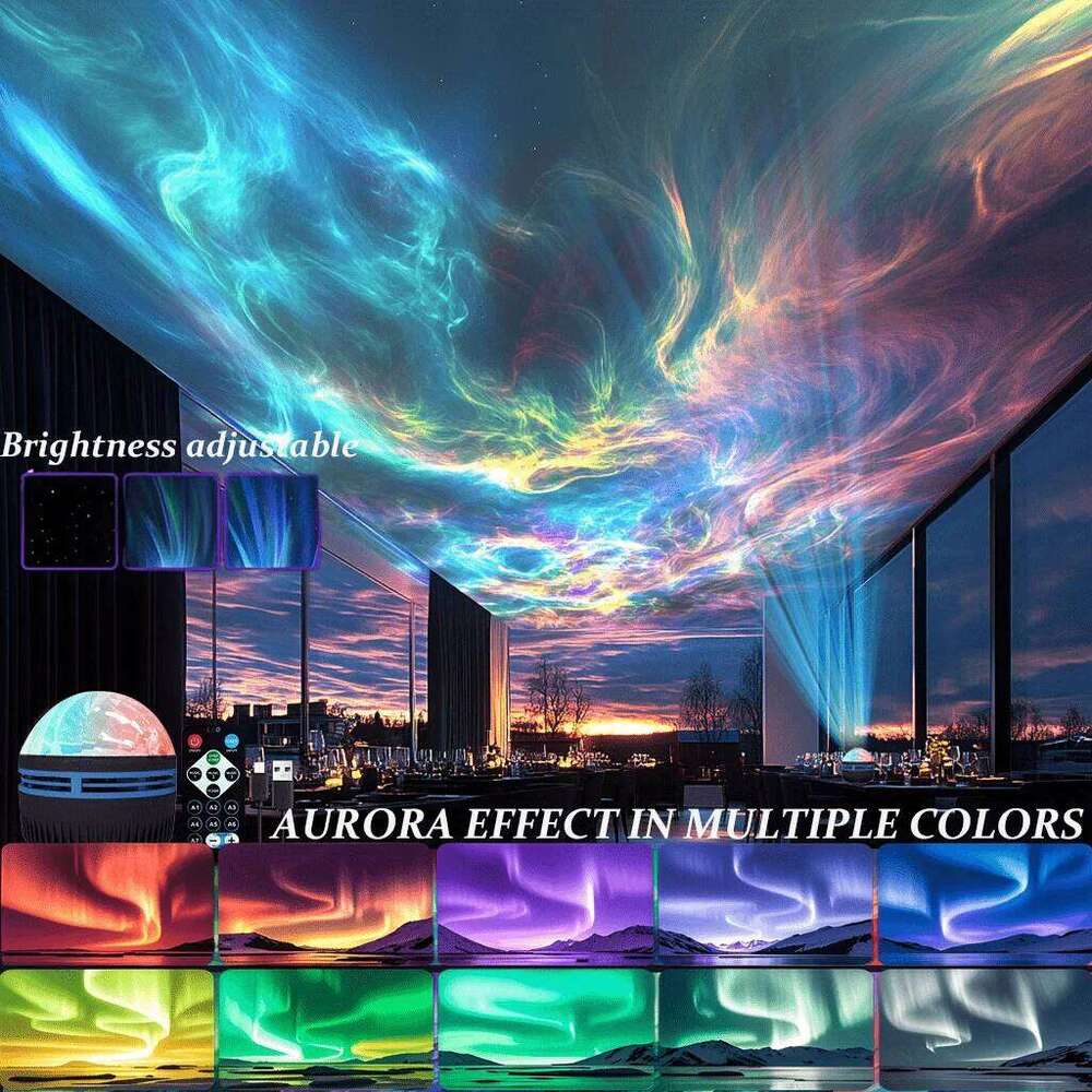 LED Night 7 Colors Starry Sky Projector Northern Aurora Ambient Light with Remote USB Auto Rotate for Bedroom Decor Z260127