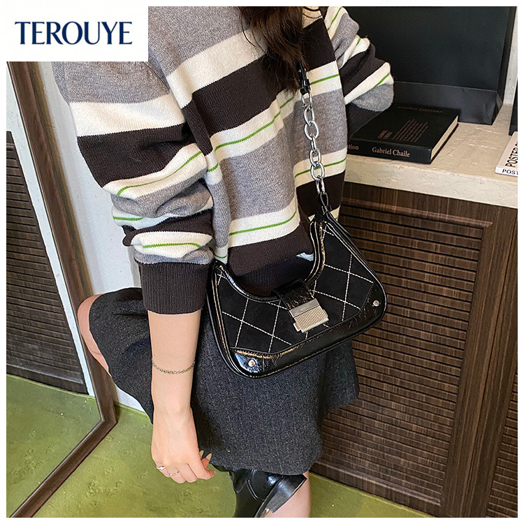 TEROUYE bag bag Autumn/Winter New French Underarm Bag Fashion Personality Trend Crescent Bag Women's Shoulder Bag