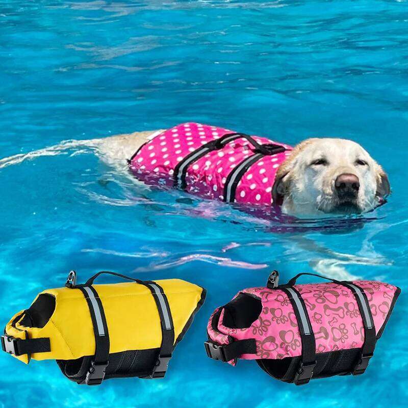 Summer Dog Life Jacket Reflective Adjustable Large Dogs Swimwear Safety Vest Surfing Sailboat Enhanced Buoyancy Pet Lifejackets XJ260127