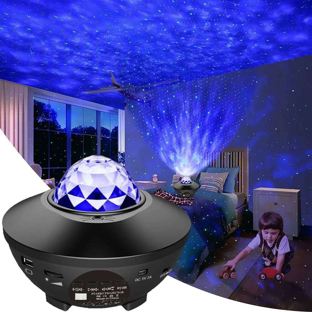 Starry Galaxy Night with Ocean Wave Music Speaker Sky Light Projector for Bedroom Decoration Birthday Gift Party Z260127