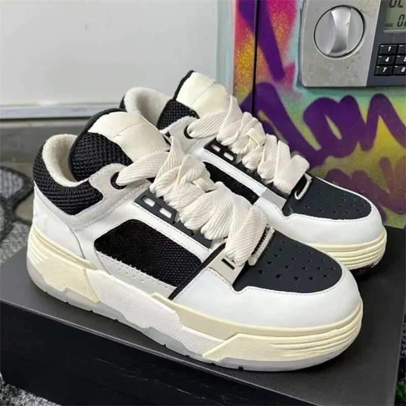 Mens Shoes Bread Sneakers Unisex Skel-top Designer Chunky Platform Skelet Bones Men Women Nubuck Mesh Leather Classic casual shoes