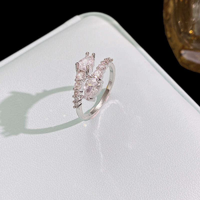 Ring Headed Snake Fashionable Temperament Internet Celebrity Open Ring Copper Inlaid Zircon Hand Jewelry For Women Visionice