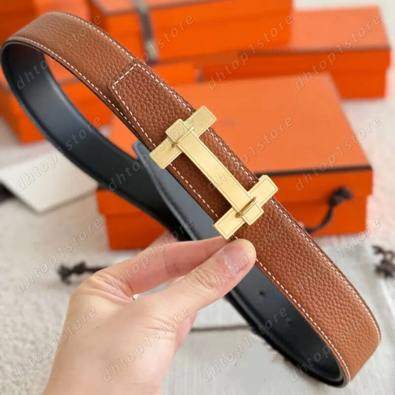 men's designer for men High Quality Belts woman waistband Genuine Leather Gold Silver Horse belts Buckle Man Luxury Reversible Belt 973
