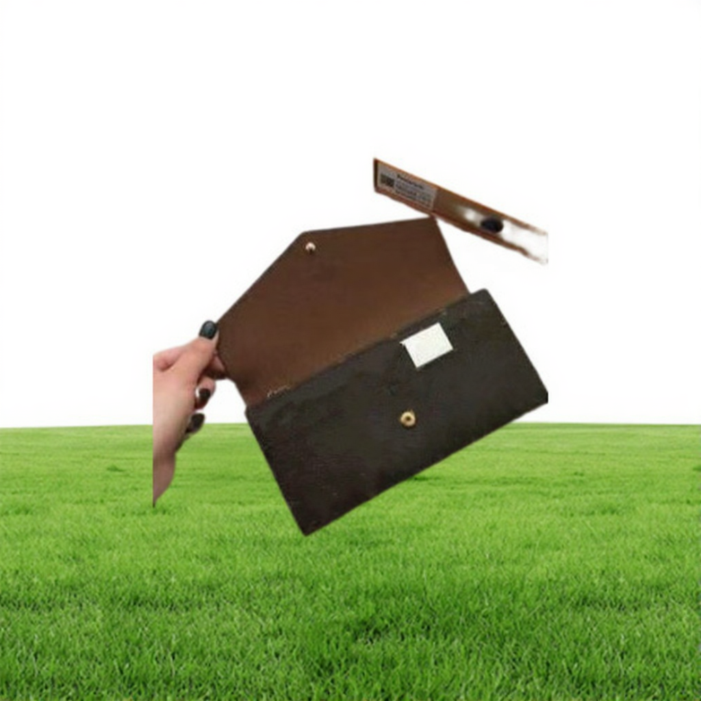 Designer Quality Woman long wallet purse card holder case original box flower grid checkers zipper fashion lady clutch