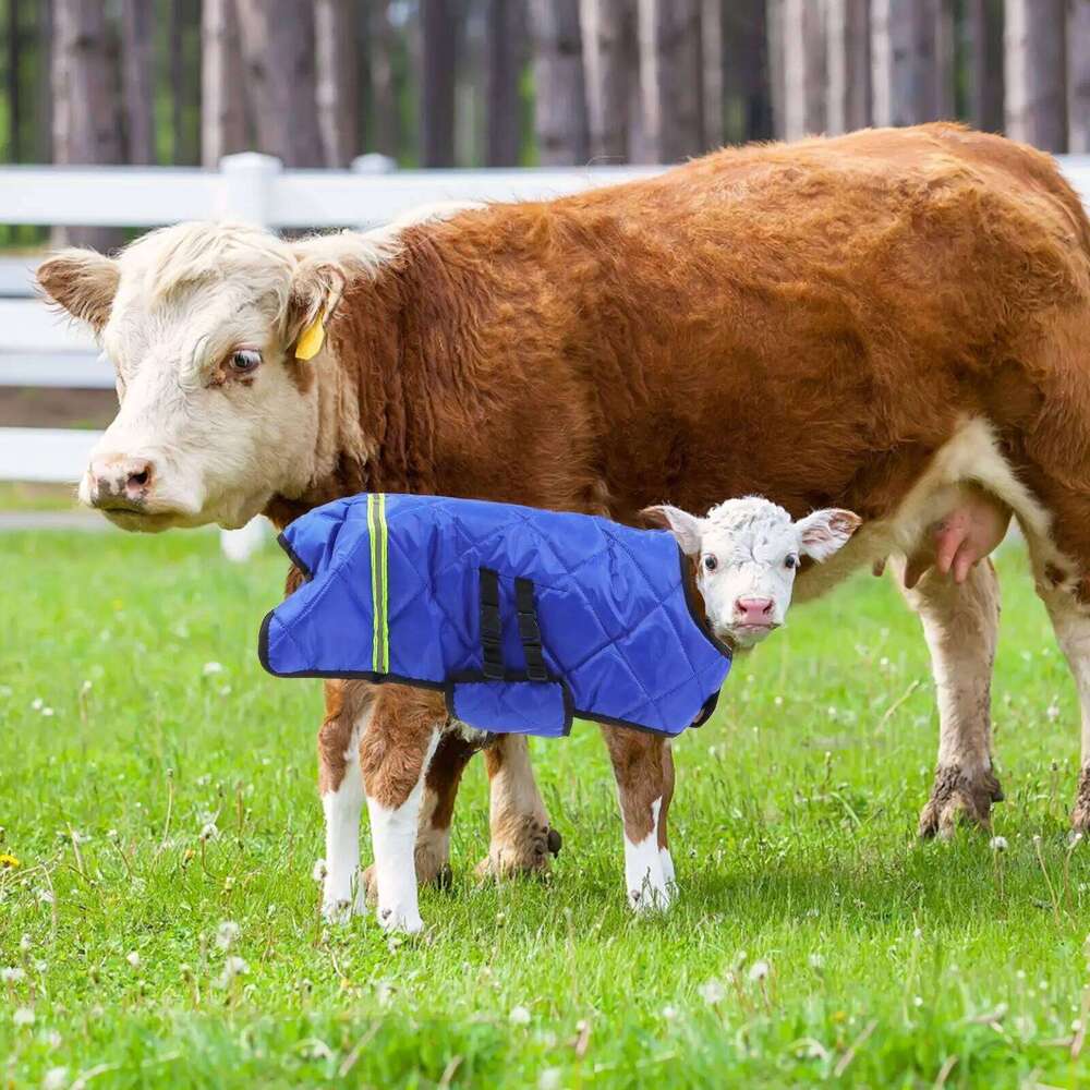 Warm Fleece Blanket Jacket for Ranch Animals Winter warm Clothing Calf Vest Goat Coat Cow baby Thickened Soft Fluffy Bedspread XJ260127