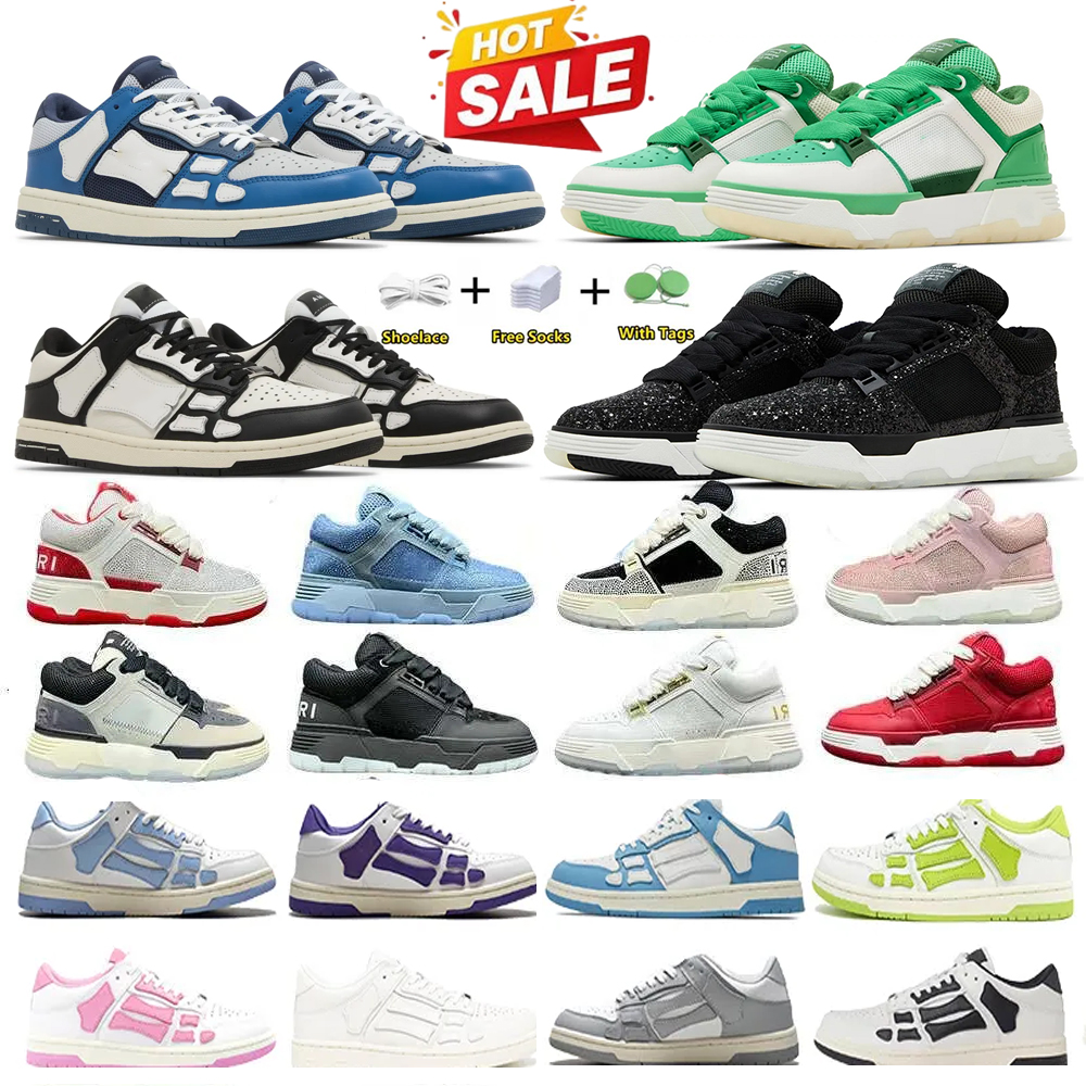 Designer Sneakers mens Casual Shoes Skel y ma-1 Top Low Genuine Leather Sneaker White Green Black Grey Brown womens shoe Red women Sports Trainers Sneakers