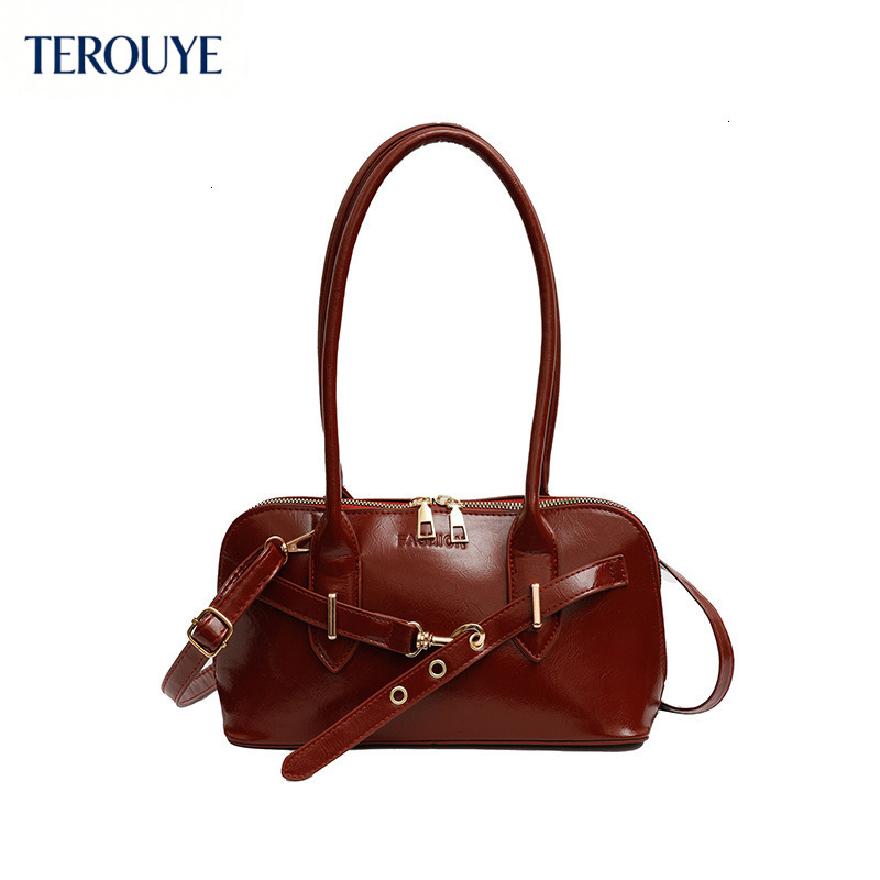 TEROUYE autumn and winter new Korean bag style light luxury elegant style niche design fashionable shell bag retro women's shoulder bag