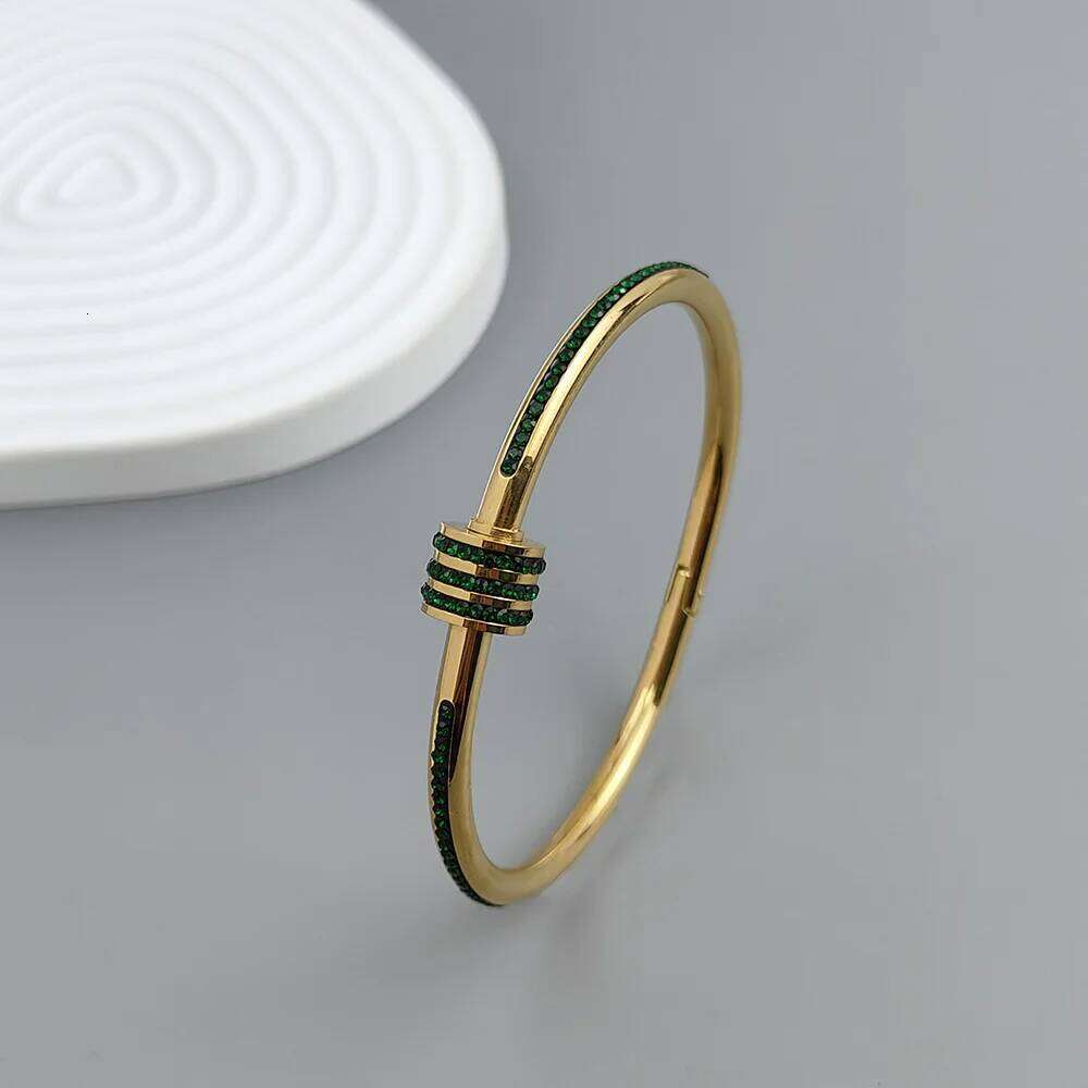 Cheap colorful rhinestone gold plated stainless steel slim waist bangle, Thanksgiving, Christmas and New Year gift XJ260127