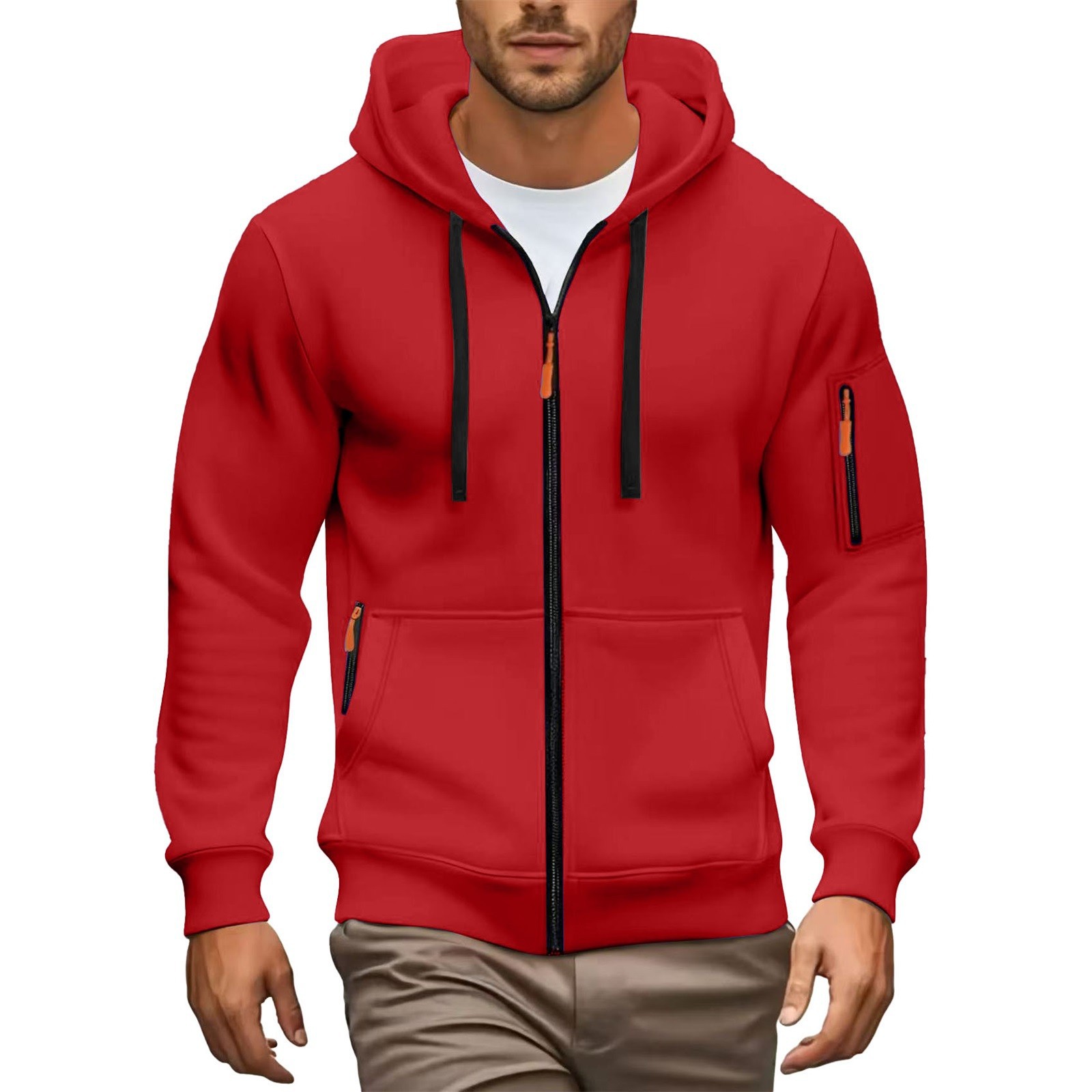 Free Shipping 2026 new men's hoodie hooded zipper cardigan men's sports and leisure coat hot sale size s-3xl
