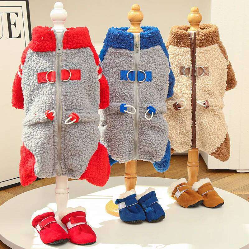 Trendy Back Closure Dog Jacket, Stylish Pet Coat for Winter, Warm Zip Up Puppy Cat Clothes, Fashionable Outdoor Apparel XJ260127