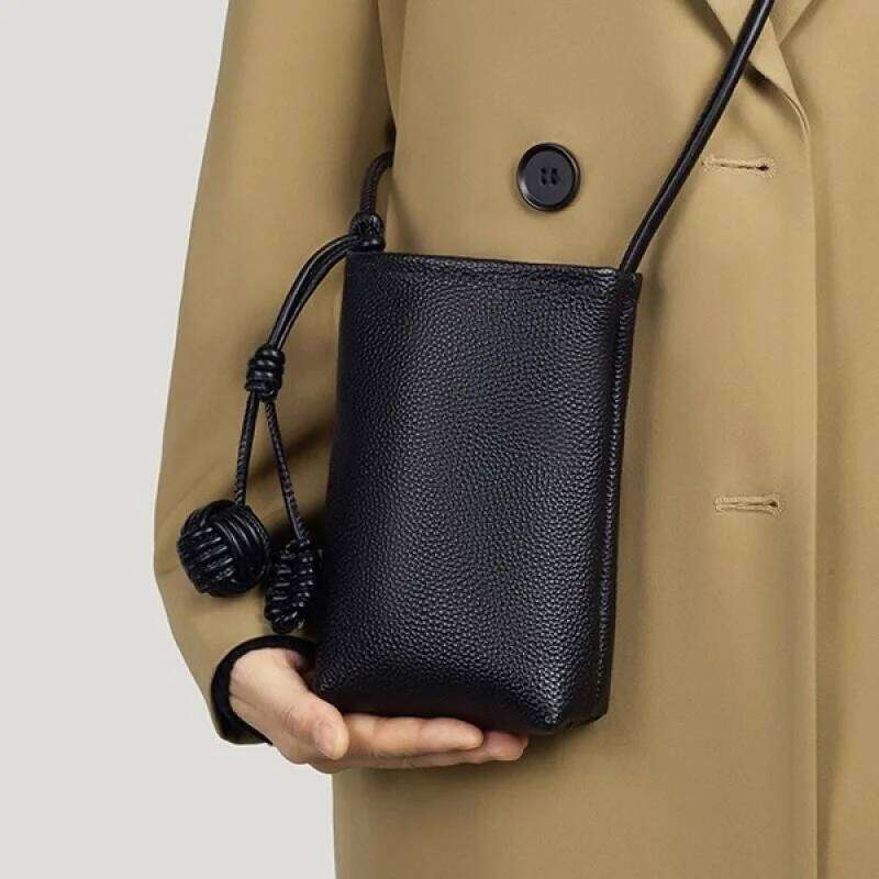 Wholesale leather versatile crossbody small shoulder simple texture phone bag for women fresh