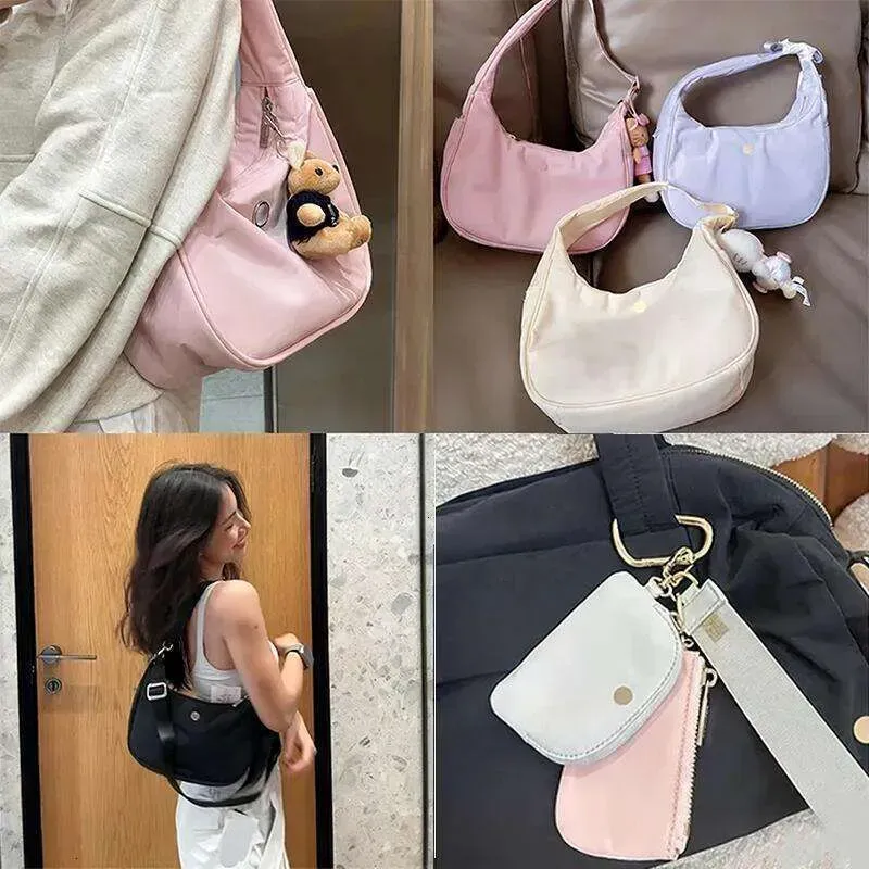 yoga Mini Shoulder luluity lemonal belt Bag capacity shoulder bags heart luluity lemonal bags Nylon designer bag luluity lemonal Keychain bags set women men