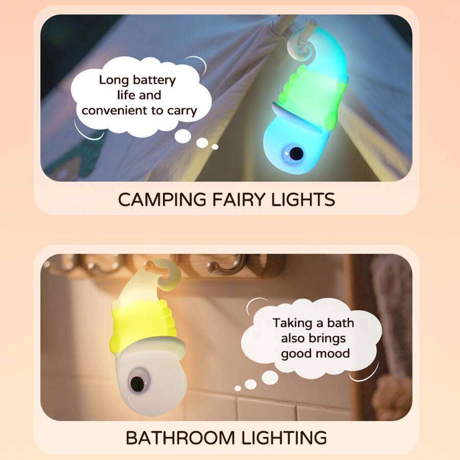 Chameleon Silicone Night Light Soft Nursery Nightlight,Rechargeable Dimmable LED Squishy Novelty Animal Bedside Lamp,Kid Gifts Z260127