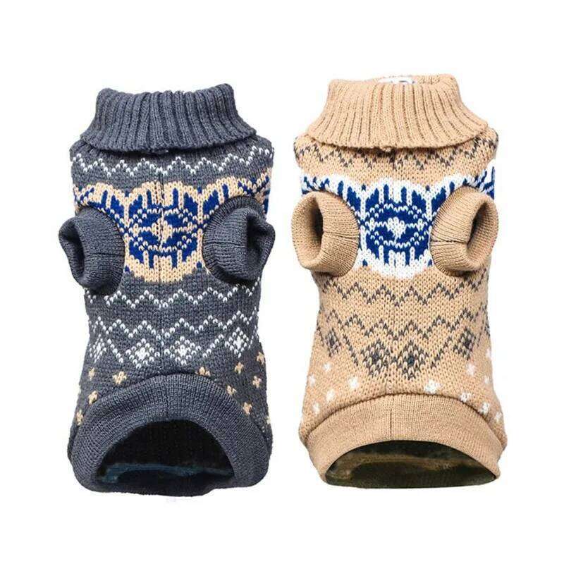 XS-XXL Soft Classic Puppy Dog Sweater Autumn Winter Warm Clothes Snowflake Pattern Pet Coat For Small Medium Large Dogs Cats XJ260127