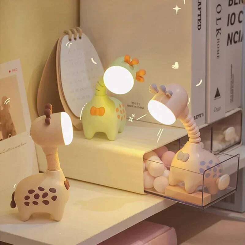 Light Giraffe Battery Retractable Rechargeable For Home Office Desk Bedroom Students Bedsides Decoration Night Lamps Z260127