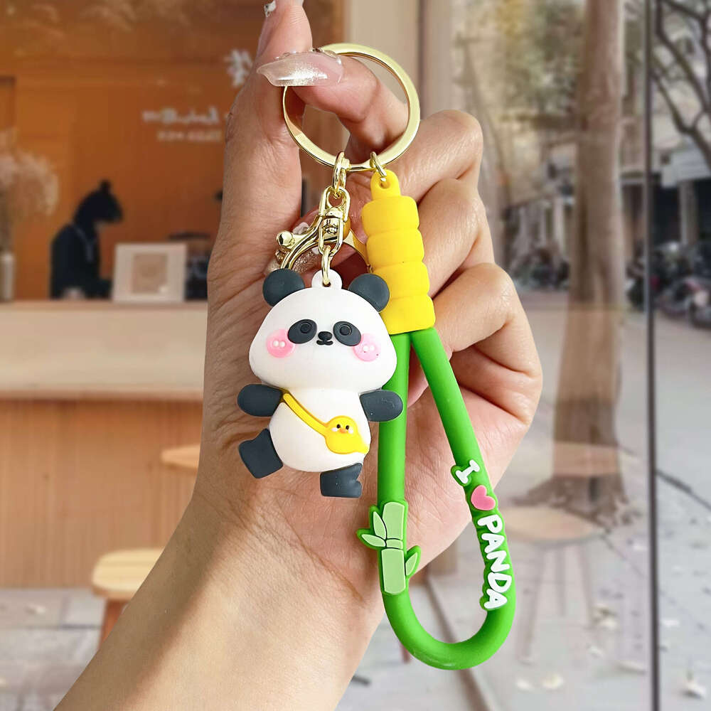 National Trend Premium Panda Plush Keychain PVC Soft Rubber Pendant Cartoon Creative Accessories Wholesale S260126