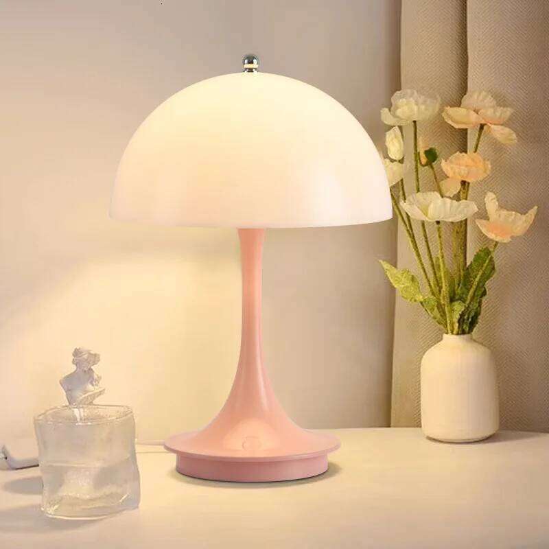 Modern popular simple mushroom ins cream style bedroom bedside atmosphere small waist creative lamp Z260127