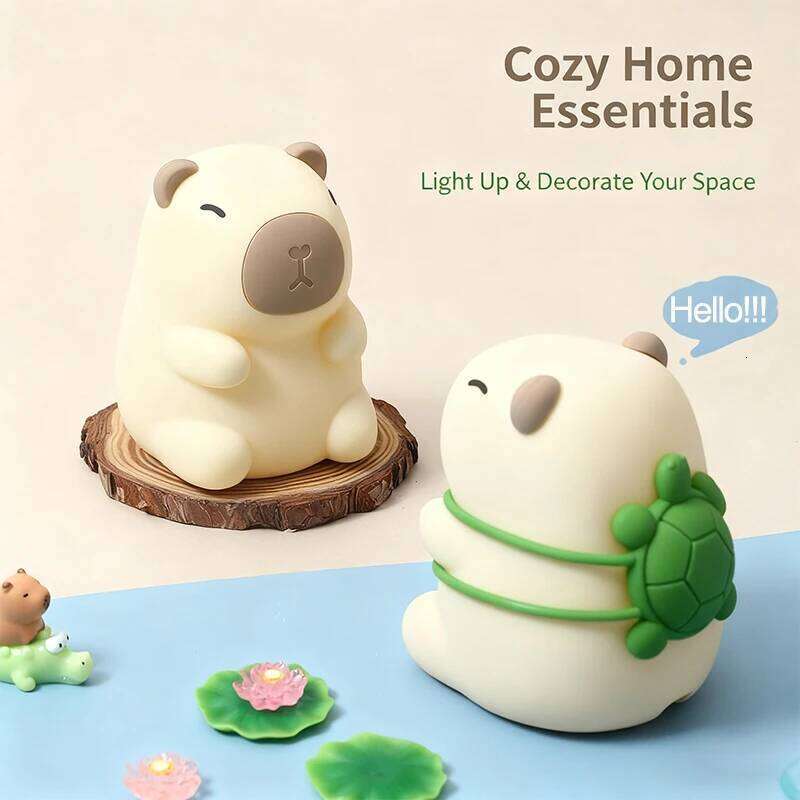 Capybara Night Light, Rechargeable Silicone Desk Lamp with Dimmable & 7 Color Changing Modes, Cute Animal Decor Gift Idea Z260127