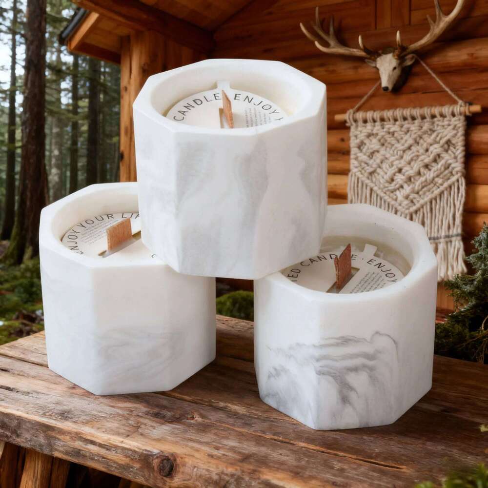 Creative Marble Aroma Candle, Unscented Smokeless Candle for Home Decor, Romantic Mood Scented Gift, Luxury Niche Souvenir, Hand Y260127