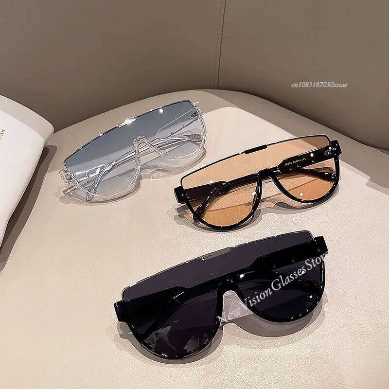2025 New Design Monoblock Semi-round Sunglasses Half Frame Goggle Shades Outdoor Oversized Sun Glasses for Women & Men Z260127
