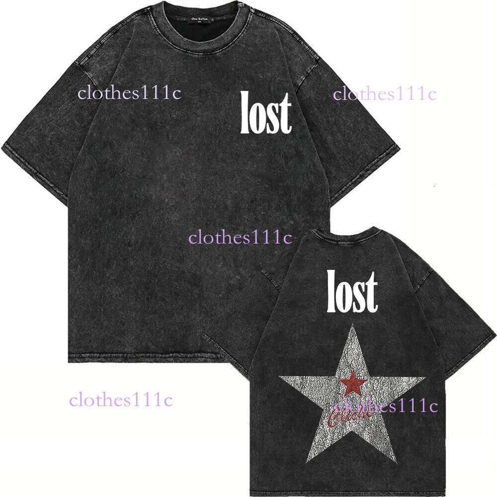 New Arrivals % Cotton Vintage Washed Mgk Lost Americana T-Shirt Summer Fashion Men Streetwear Hip Hop Oversize Acid Wash Tees Shirts Tops Luanyun