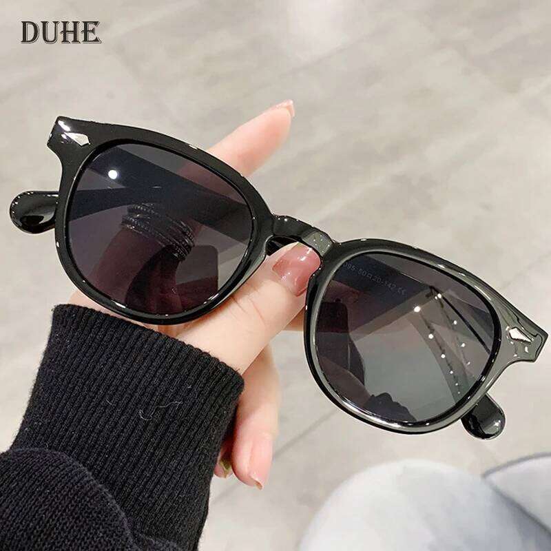 DUHE Retro Rivet Round Men's New Fashion Brand Small Frame Outdoor Women's Blue Yellow Driving Sunglasses Z260127