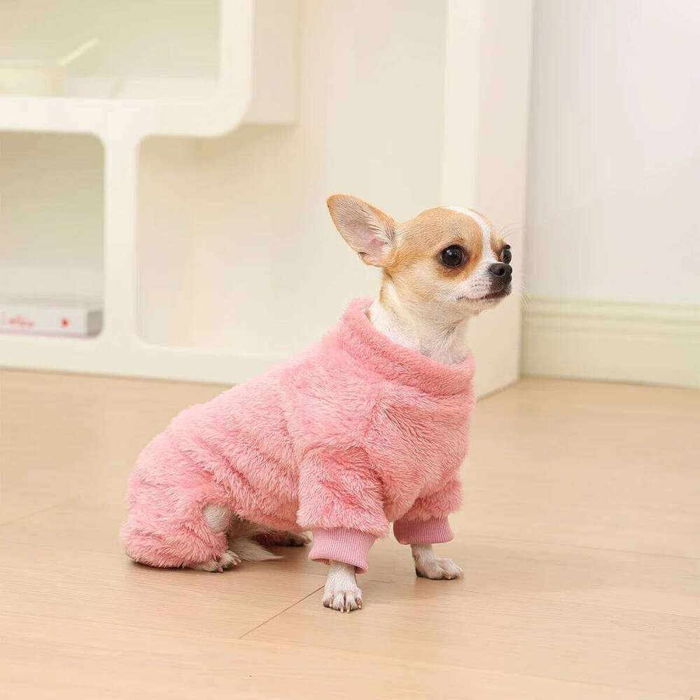 Four Legs Jacket Coat Winter Warm Pet Clothes Soft Flannel Dog Jumpsuit Puppy Cats for Small Medium Dogs Yorkie Outfit New XJ260127