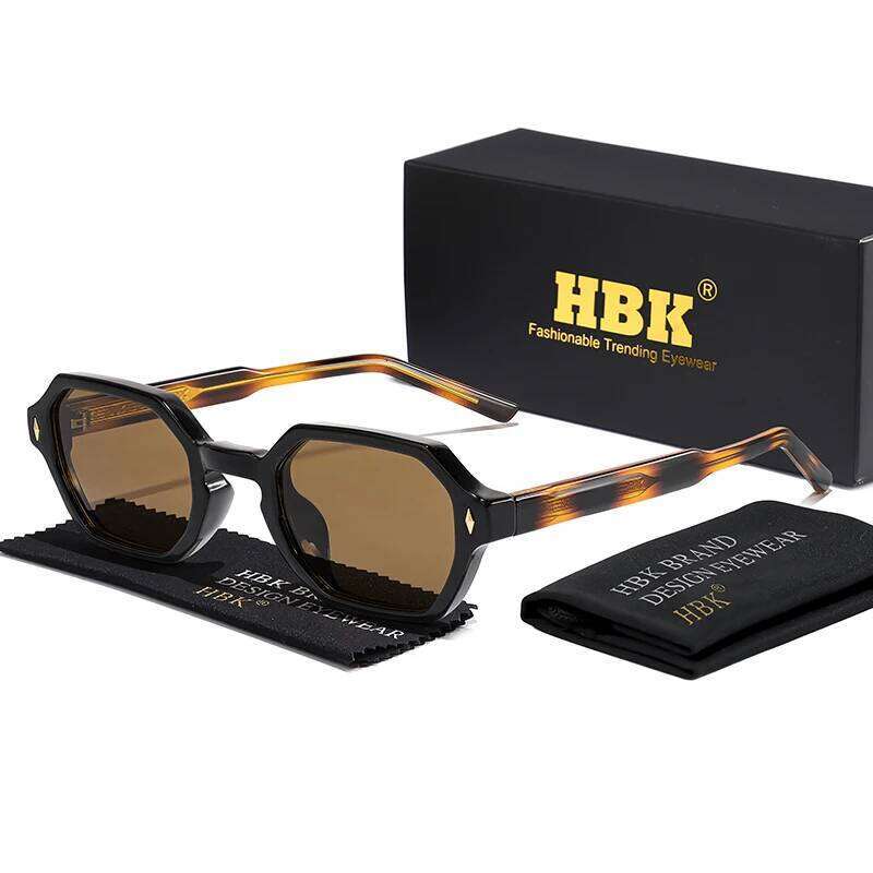HBK Retro Polygonal Men Sunglasses Personalized Design Square Frame Sun for Women Parties Travel Holidays Glasses Z260127