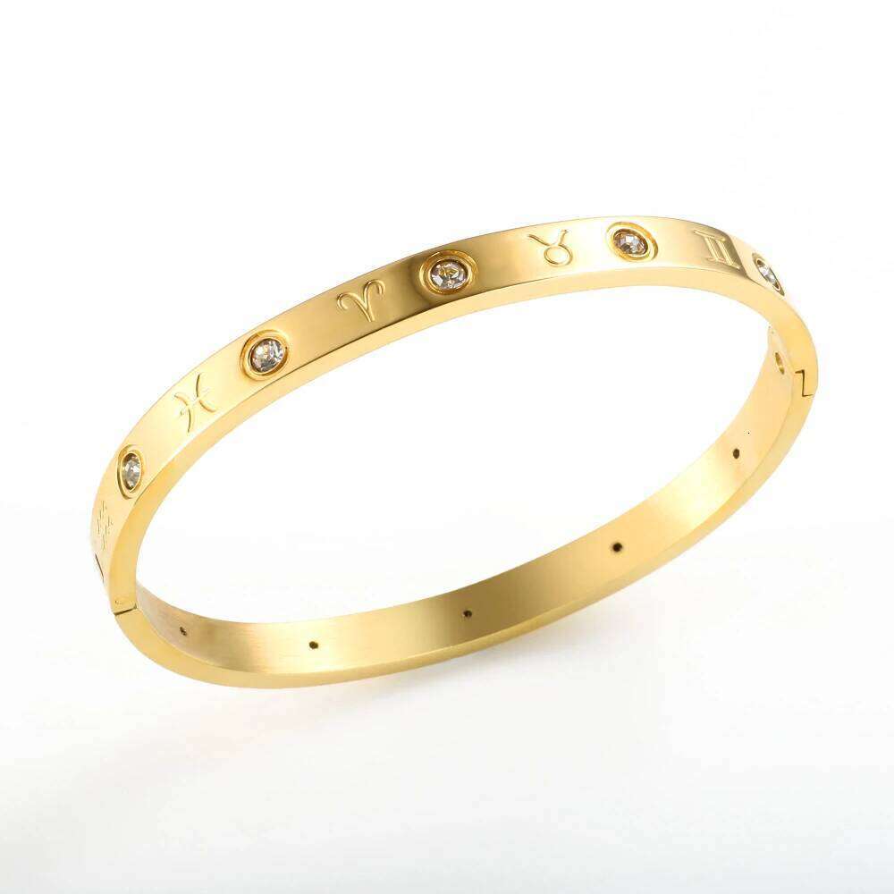 Stainless Steel High Quanlity Crystal Constellation Bracelet Bangles For Men Women Party Fashion Jewelry Gift XJ260127