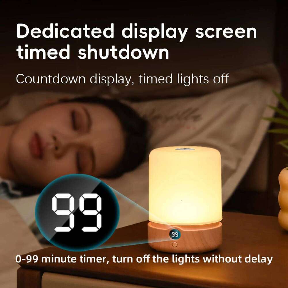 1pc LED Bedside Touch Dimmable USB Rechargeable with 9 RGB Colours 3 Modes Table Lamp Wireless Night Light Z260127